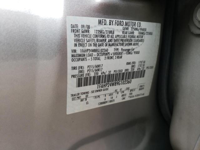 Photo 1 from auction – 2009 FORD TAURUS SEL with VIN 1FAHP24W89G102360