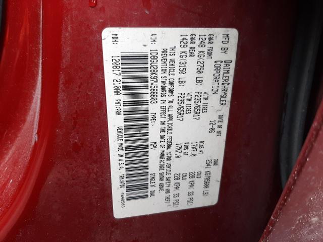 Photo 10 from auction – 2007 DODGE NITRO SXT with VIN 1D8GU28K97W588803