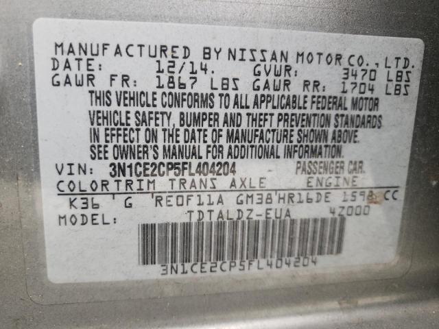 Photo 10 from auction – 2015 NISSAN VERSA NOTE with VIN 3N1CE2CP5FL404204