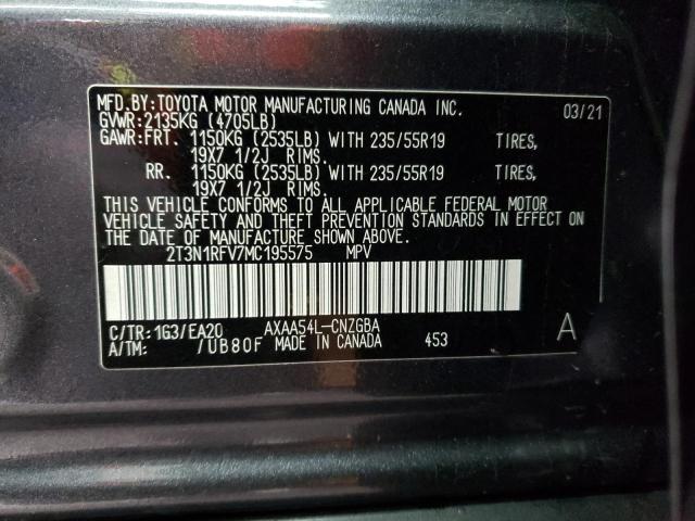 Photo 10 from auction – 2021 TOYOTA RAV4 LIMIT with VIN 2T3N1RFV7MC195575