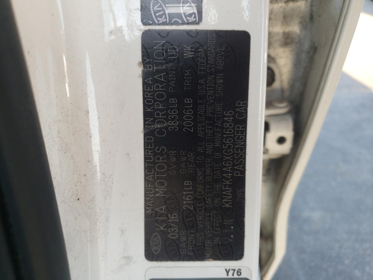 Photo 10 from auction – 2016 KIA FORTE LX with VIN KNAFK4A6XG5616846