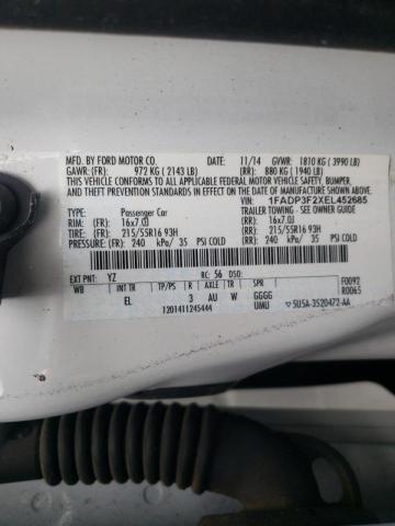 Photo 10 from auction – 2014 FORD FOCUS SE with VIN 1FADP3F2XEL452685