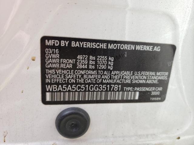 BMW 528 I 2016 z numerem VIN WBA5A5C51GG351781 - Zdjęcie z aukcji