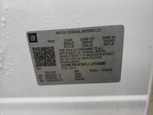 CHEVROLET TRAVERSE P 2018 with VIN 1GNERKKW3JJ254880 - Photo from auction