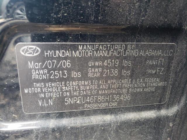 HYUNDAI SONATA GLS 2006 with VIN 5NPEU46F86H136496 - Photo from auction