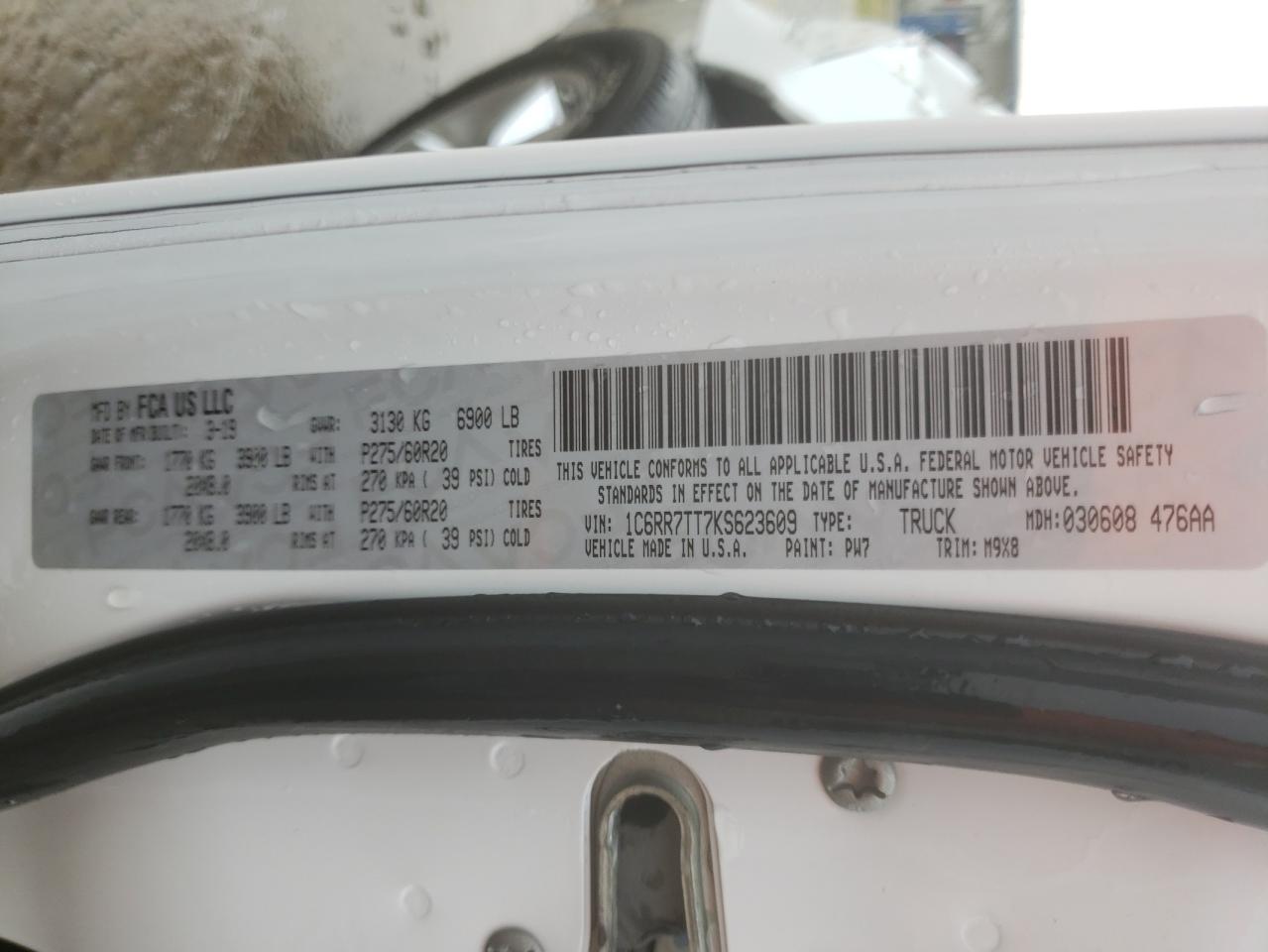 Photo 10 from auction – 2019 RAM 1500 CLASS with VIN 1C6RR7TT7KS623609