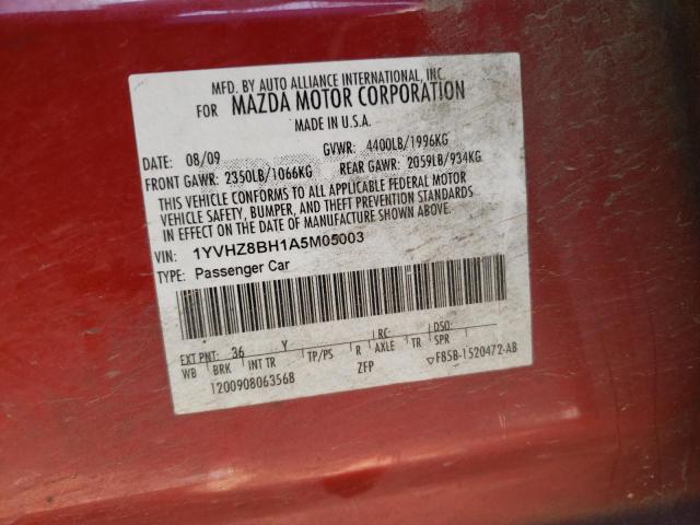 Photo 10 from auction – 2010 MAZDA 6 I with VIN 1YVHZ8BH1A5M05003