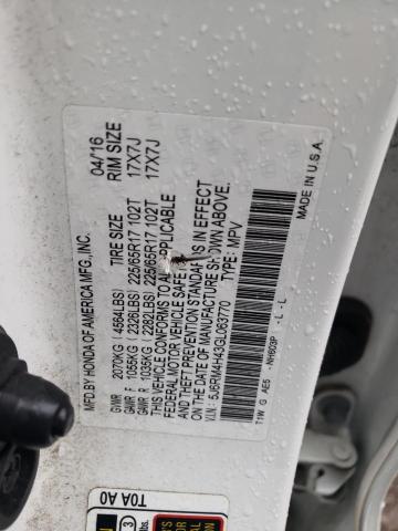 HONDA CR-V SE 2016 with VIN 5J6RM4H43GL063770 - Photo from auction