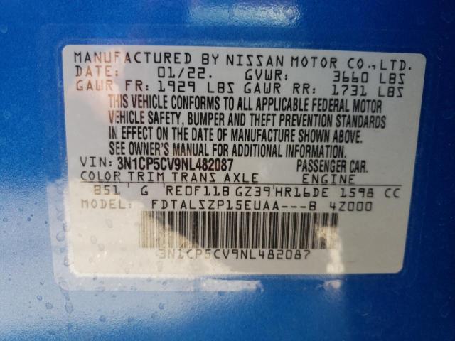 Photo 10 from auction – 2022 NISSAN KICKS with VIN 3N1CP5CV9NL482087