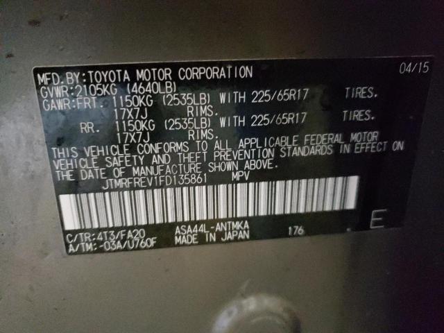 Photo 10 from auction – 2015 TOYOTA RAV4 XLE with VIN JTMRFREV1FD135861