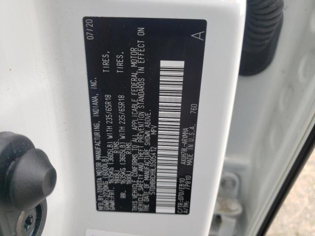 Photo 10 from auction – 2020 TOYOTA HIGHLANDER with VIN 5TDHBRCH9LS505412