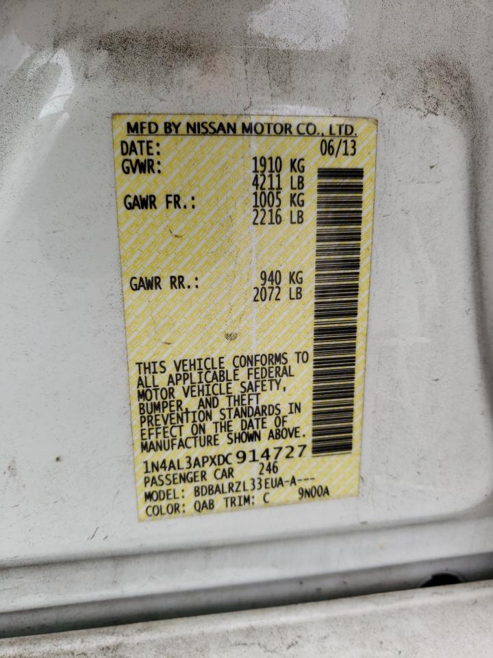 Photo 10 from auction – 2013 NISSAN ALTIMA 2.5 with VIN 1N4AL3APXDC914727