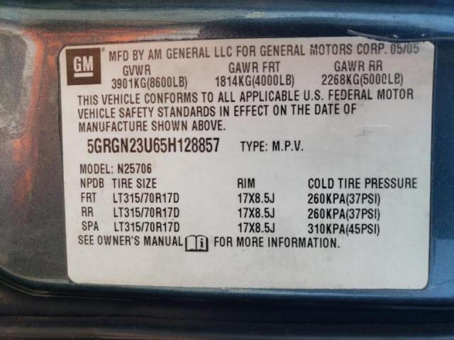 Photo 10 from auction – 2005 HUMMER H2 with VIN 5GRGN23U65H128857