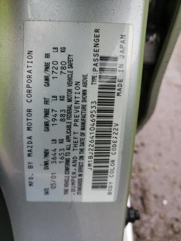 Photo 10 from auction – 2001 MAZDA PROTEGE LX with VIN JM1BJ226410469533