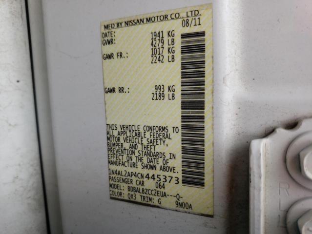 Photo 10 from auction – 2012 NISSAN ALTIMA BAS with VIN 1N4AL2AP4CN445373