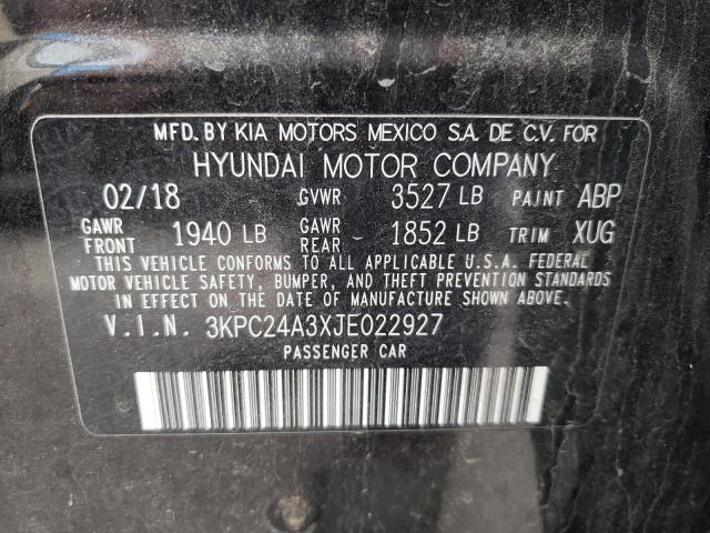 Photo 10 from auction – 2018 HYUNDAI ACCENT SE with VIN 3KPC24A3XJE022927