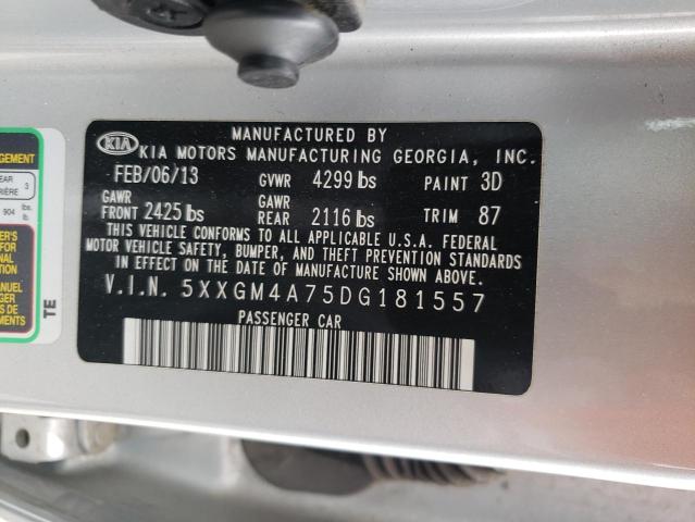 Photo 10 from auction – 2013 KIA OPTIMA LX with VIN 5XXGM4A75DG181557