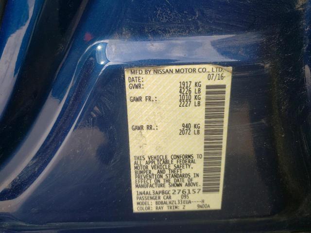 Photo 10 from auction – 2016 NISSAN ALTIMA 2.5 with VIN 1N4AL3AP8GC276157