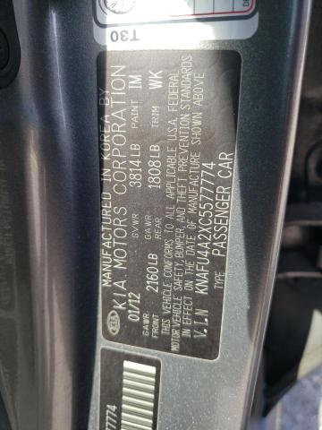 KIA FORTE EX 2012 with VIN KNAFU4A2XC5577774 - Photo from auction