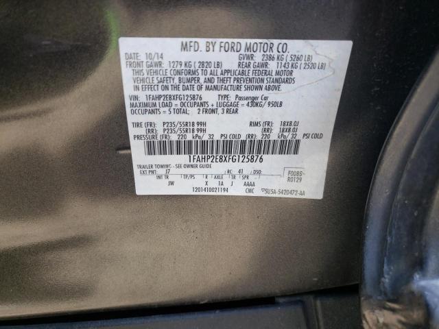 Photo 10 from auction – 2015 FORD TAURUS SEL with VIN 1FAHP2E8XFG125876