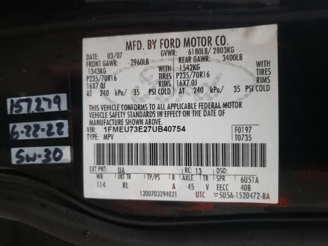 Photo 10 from auction – 2007 FORD EXPLORER X with VIN 1FMEU73E27UB40754