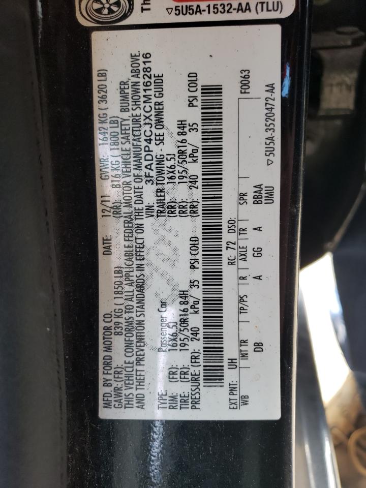 Photo 10 from auction – 2012 FORD FIESTA SEL with VIN 3FADP4CJXCM162816