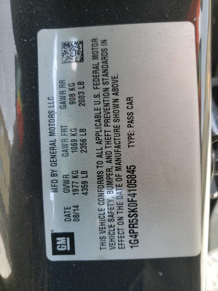 Photo 10 from auction – 2015 BUICK VERANO CON with VIN 1G4PR5SK0F4105845