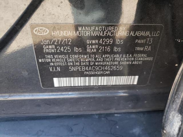Photo 10 from auction – 2012 HYUNDAI SONATA GLS with VIN 5NPEB4AC9CH462659