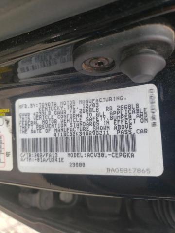 Photo 10 from auction – 2004 TOYOTA CAMRY LE with VIN 4T1BE32K34U298211