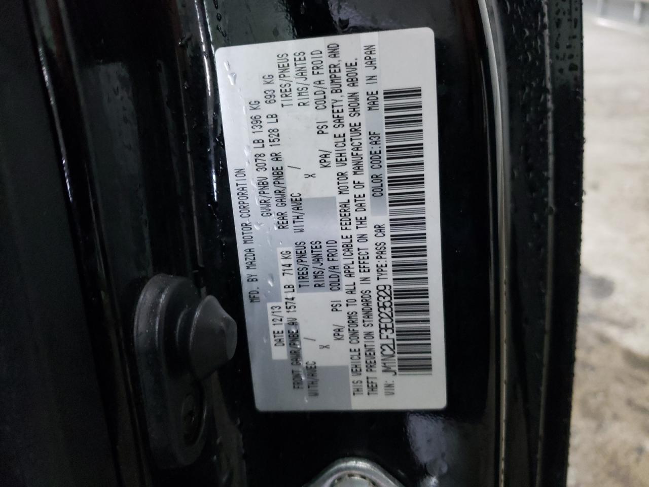 Photo 10 from auction – 2014 MAZDA MX-5 MIATA with VIN JM1NC2LF3E0235329