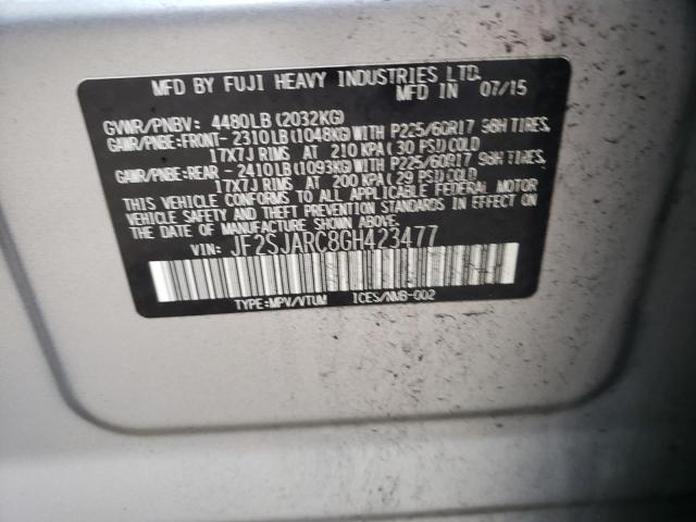 Photo 10 from auction – 2016 SUBARU FORESTER 2 with VIN JF2SJARC8GH423477