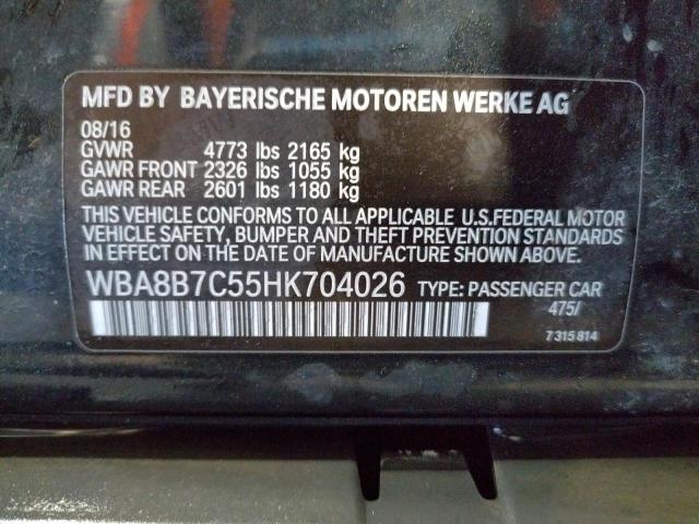 Photo 10 from auction – 2017 BMW 340 XI with VIN WBA8B7C55HK704026