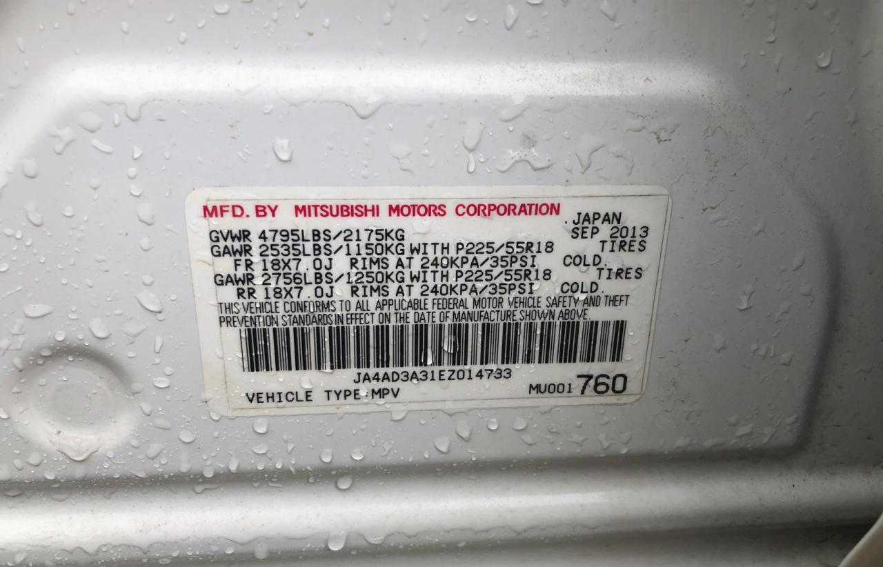 Photo 10 from auction – 2014 MITSUBISHI OUTLANDER with VIN JA4AD3A31EZ014733