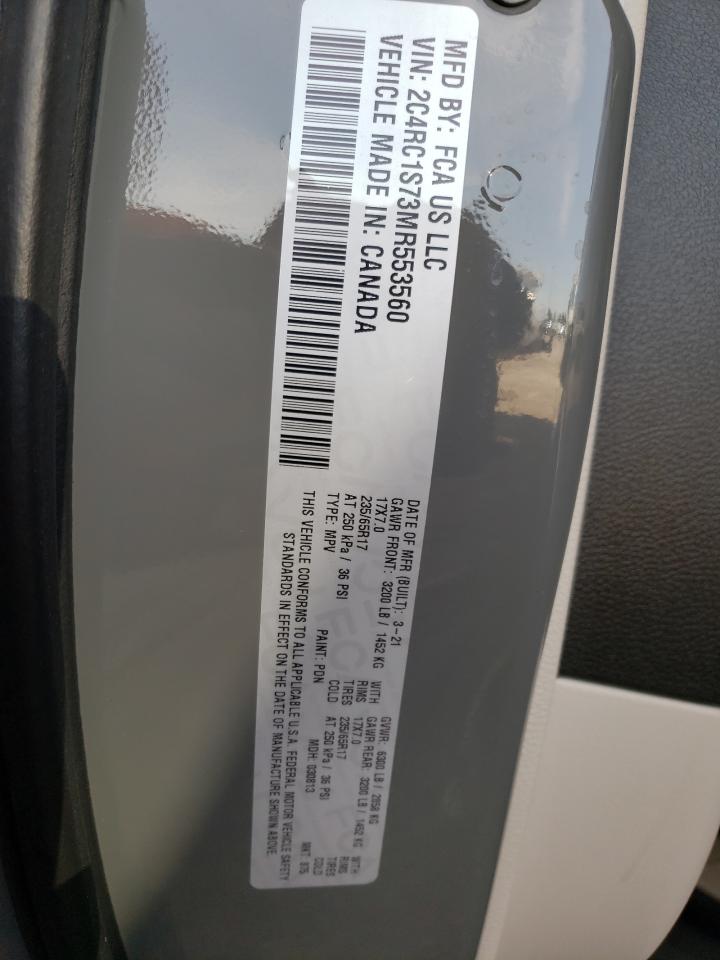 Photo 10 from auction – 2021 CHRYSLER PACIFICA H with VIN 2C4RC1S73MR553560