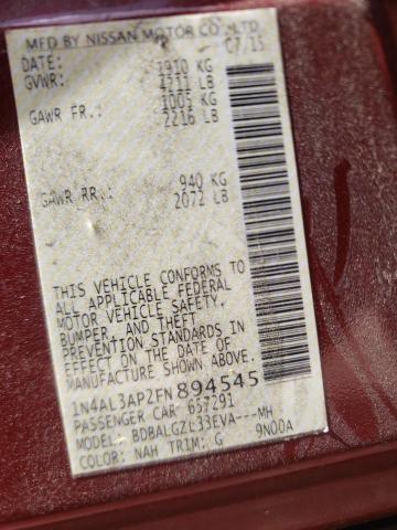 Photo 10 from auction – 2015 NISSAN ALTIMA 2.5 with VIN 1N4AL3AP2FN894545