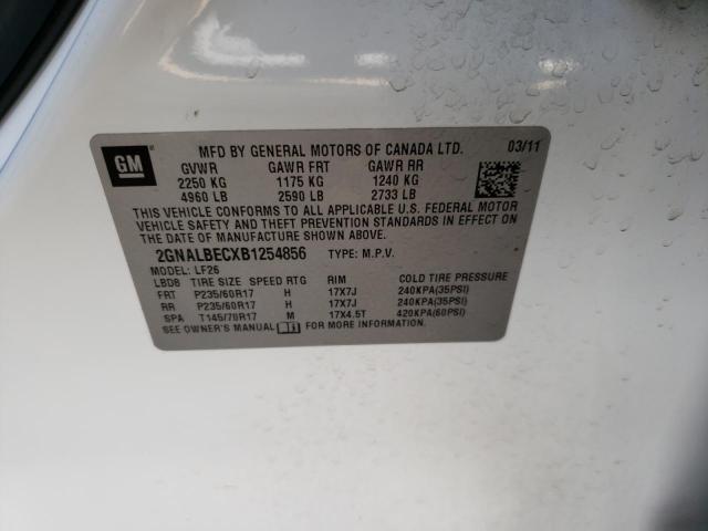 Photo 10 from auction – 2011 CHEVROLET EQUINOX LS with VIN 2GNALBECXB1254856