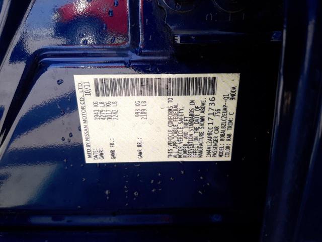 NISSAN ALTIMA BAS 2012 with VIN 1N4AL2AP8CC171736 - Photo from auction