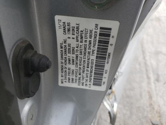 Photo 10 from auction – 2012 HONDA CIVIC EX with VIN 2HGFB2F8XCH610373