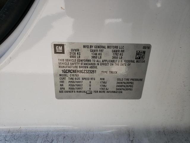 Photo 10 from auction – 2016 CHEVROLET SILVERADO with VIN 1GCRCNEH8GZ323261