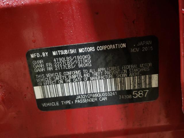 Photo 10 from auction – 2016 MITSUBISHI LANCER ES with VIN JA32V2FW9GU003241