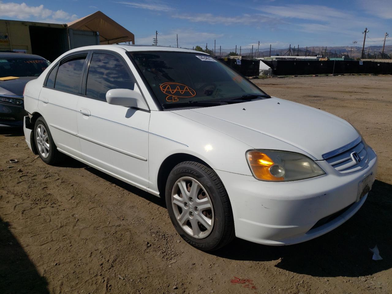 HONDA CIVIC EX 2003 with VIN 2HGES26733H543019 - Photo from auction