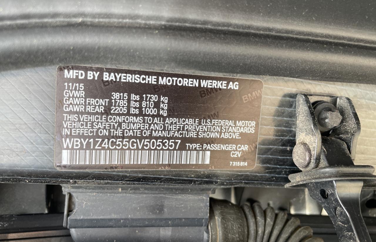 Photo 10 from auction – 2016 BMW I3 REX with VIN WBY1Z4C55GV505357