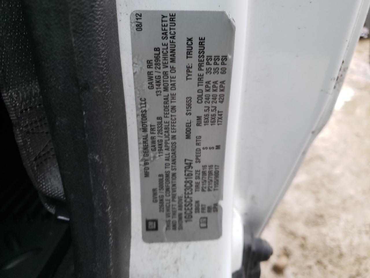 Photo 10 from auction – 2012 CHEVROLET COLORADO L with VIN 1GCESCFE3C8167947