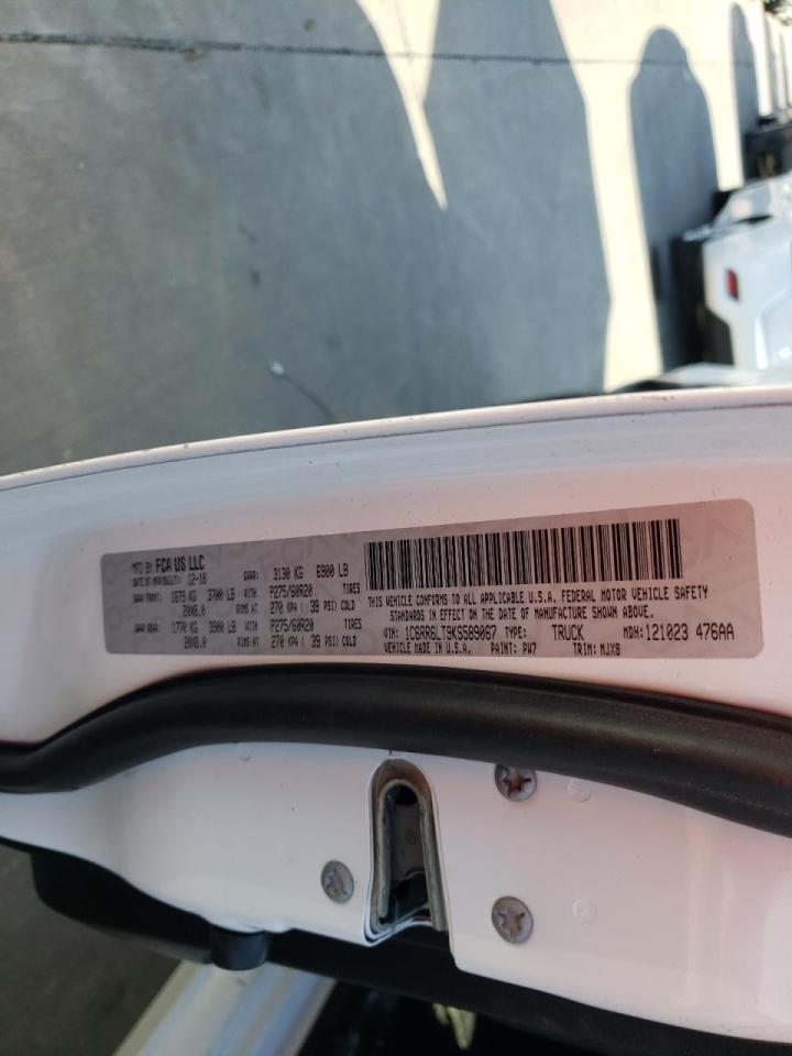 Photo 10 from auction – 2019 RAM 1500 CLASS with VIN 1C6RR6LT9KS589067