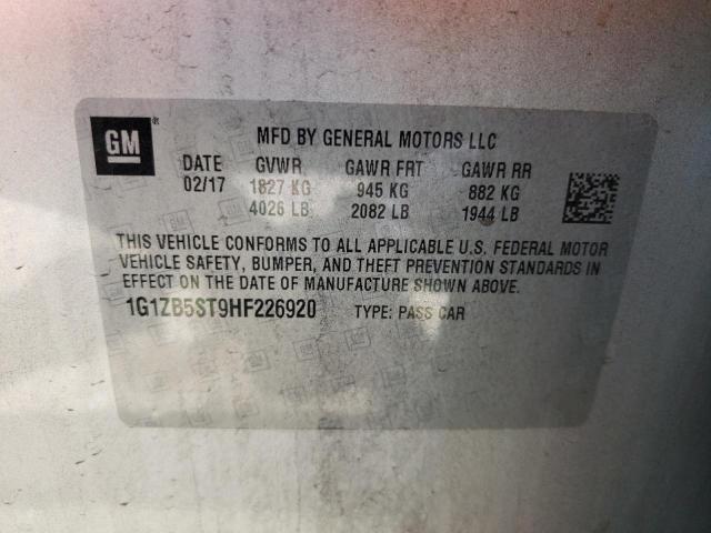 Photo 10 from auction – 2017 CHEVROLET MALIBU LS with VIN 1G1ZB5ST9HF226920