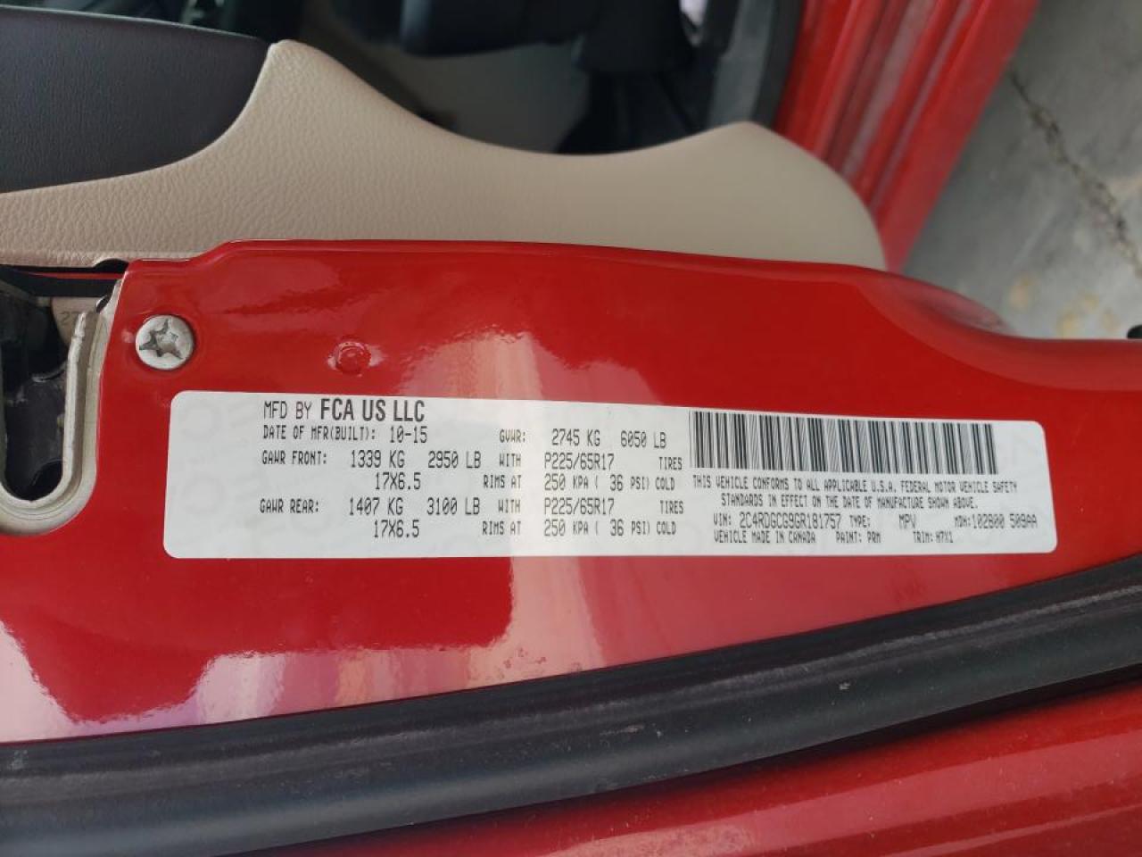 Photo 10 from auction – 2016 DODGE GRAND CARA with VIN 2C4RDGCG9GR181757