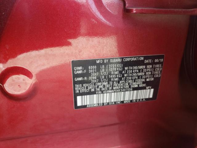 Photo 10 from auction – 2019 SUBARU ASCENT LIM with VIN 4S4WMAPD6K3407556