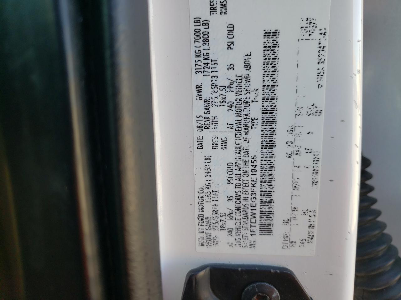 Photo 10 from auction – 2015 FORD F150 SUPER with VIN 1FTEW1EG3FKE19456