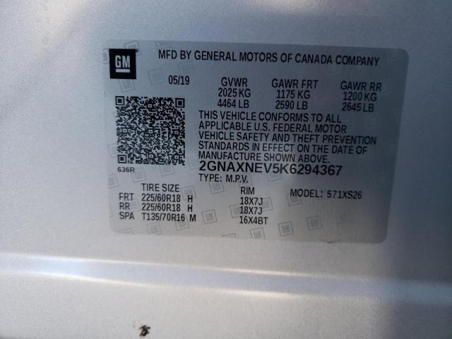 Photo 10 from auction – 2019 CHEVROLET EQUINOX PR with VIN 2GNAXNEV5K6294367