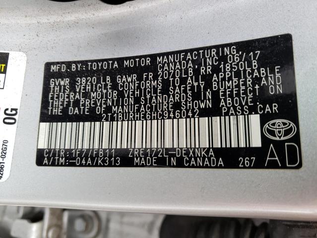 Photo 10 from auction – 2017 TOYOTA COROLLA L with VIN 2T1BURHE6HC946042